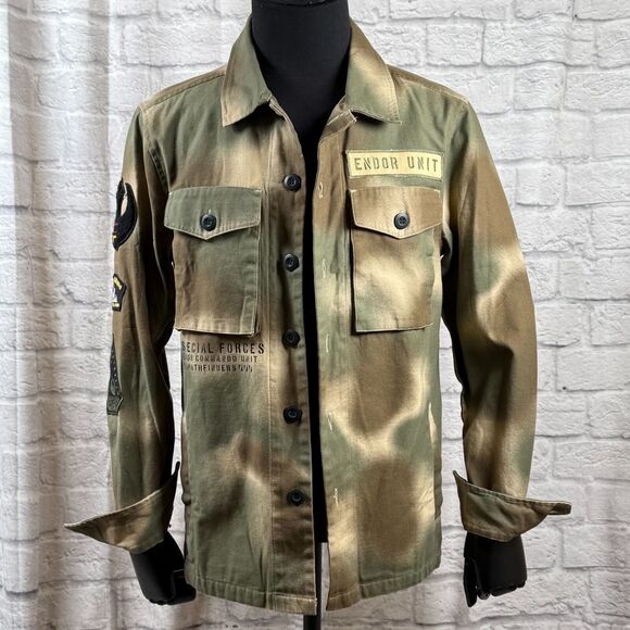 Disney Star Wars Rebel Commando Endor Unit Men's Camo Jacket Small Lucasfilm NWT - Picture 13 of 16